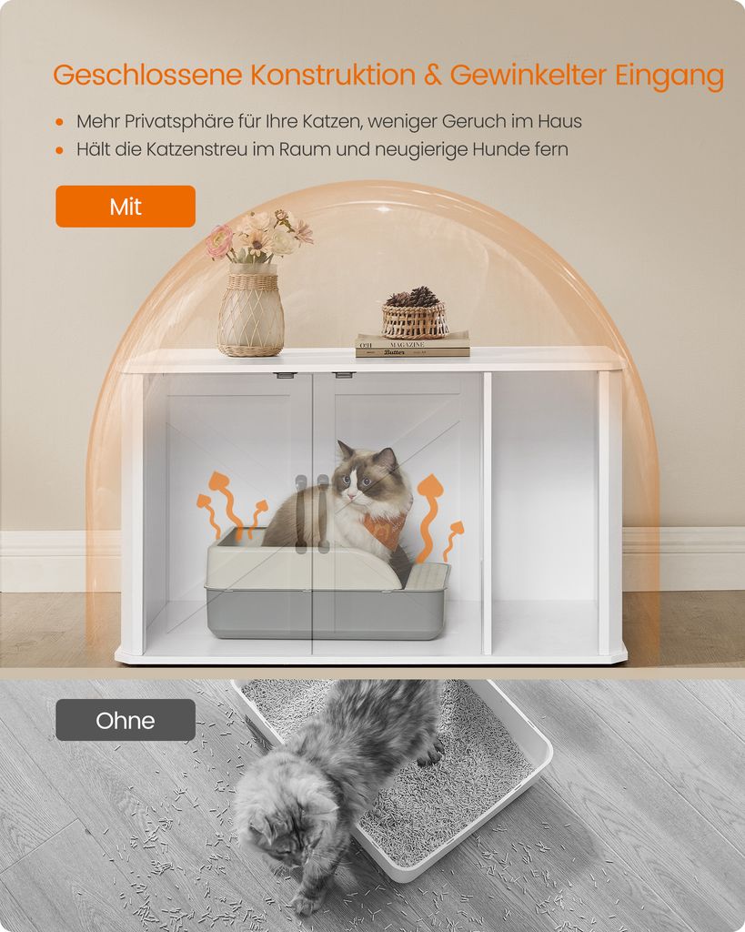 Feandrea Katzentoilette, Katzenklo-Schrank modern, Produktbild 6