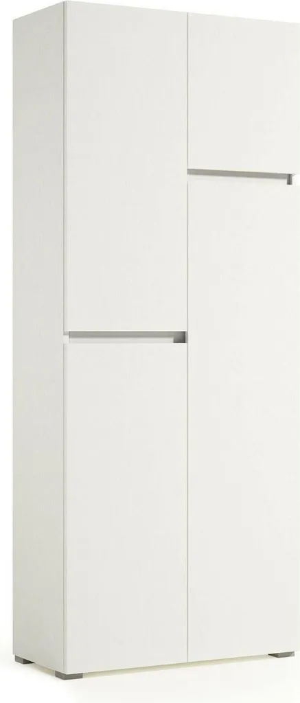 Armoire Multifonctions Attiniaro 80x195 cm Blanc avec 6 Étagères Italie