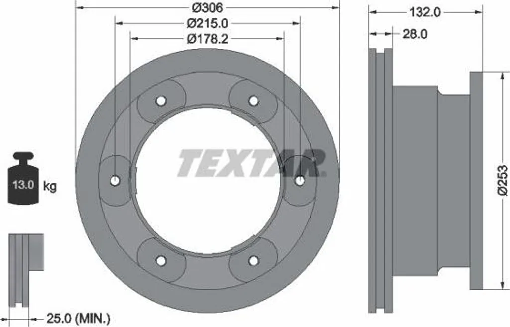Disque de frein TEXTAR 93177703 : fini les bruits sur votre Iveco Daily