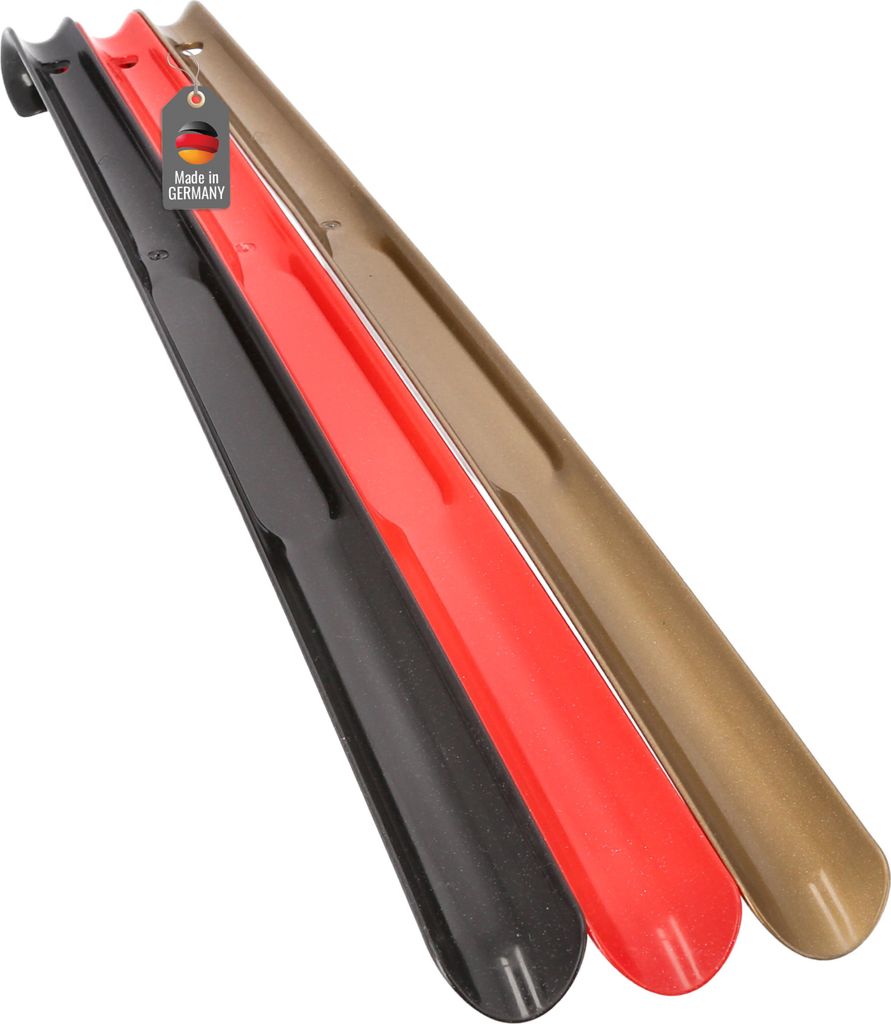 3 Stück 65cm Schuhlöffel Schwarz Rot Gold Deutschland Produktbild 