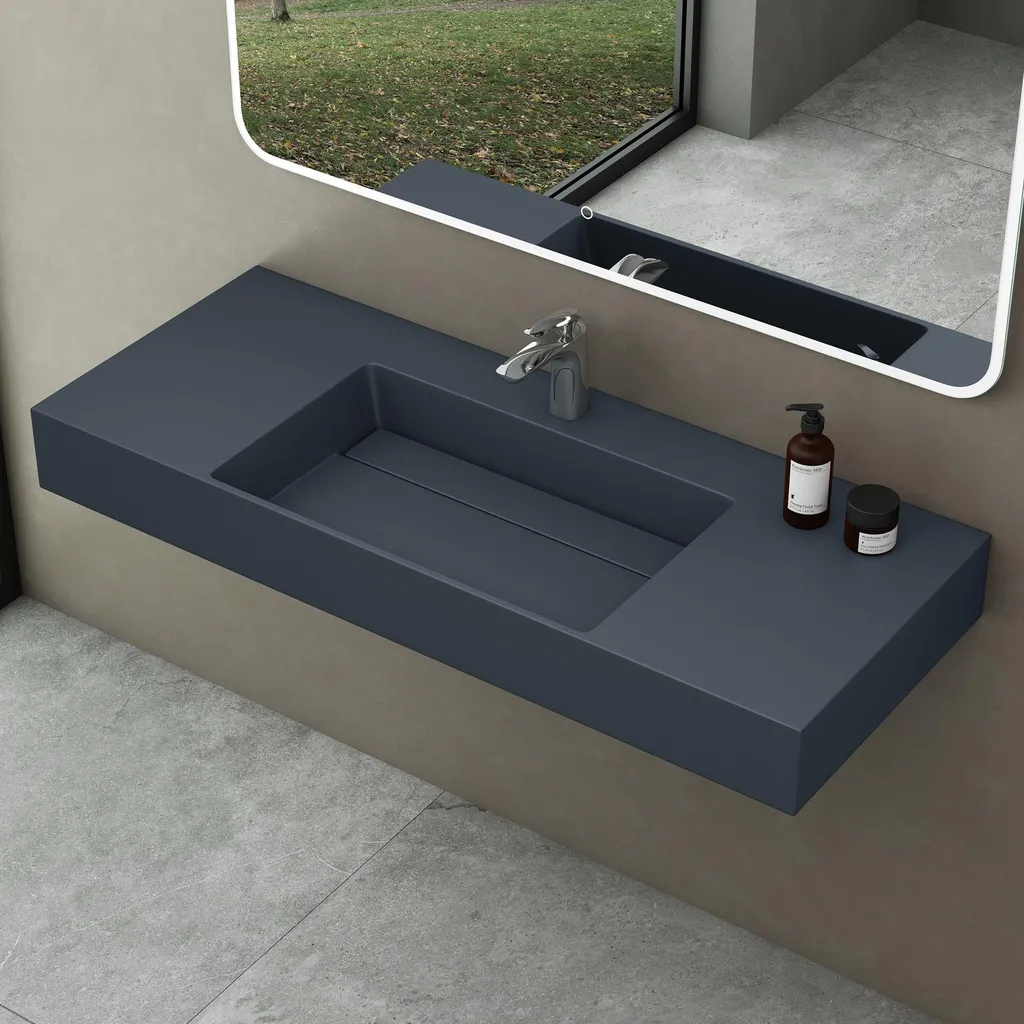 Lavabo doporro Colossum12-M 120cm fonte minérale anthracite mat