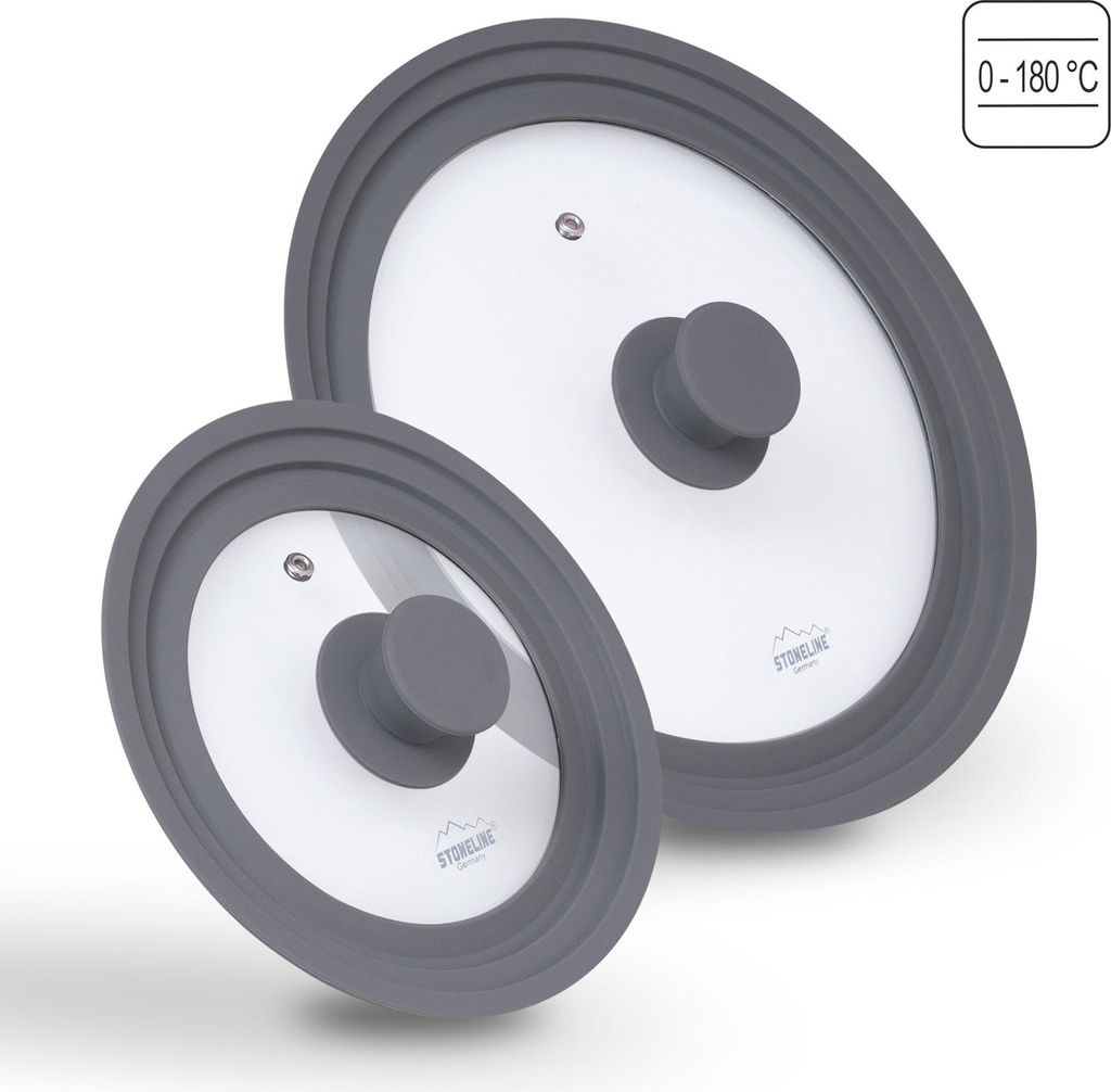 STONELINE Universal glass lid Set, Rund, Grau, Transparent, Produktbild 