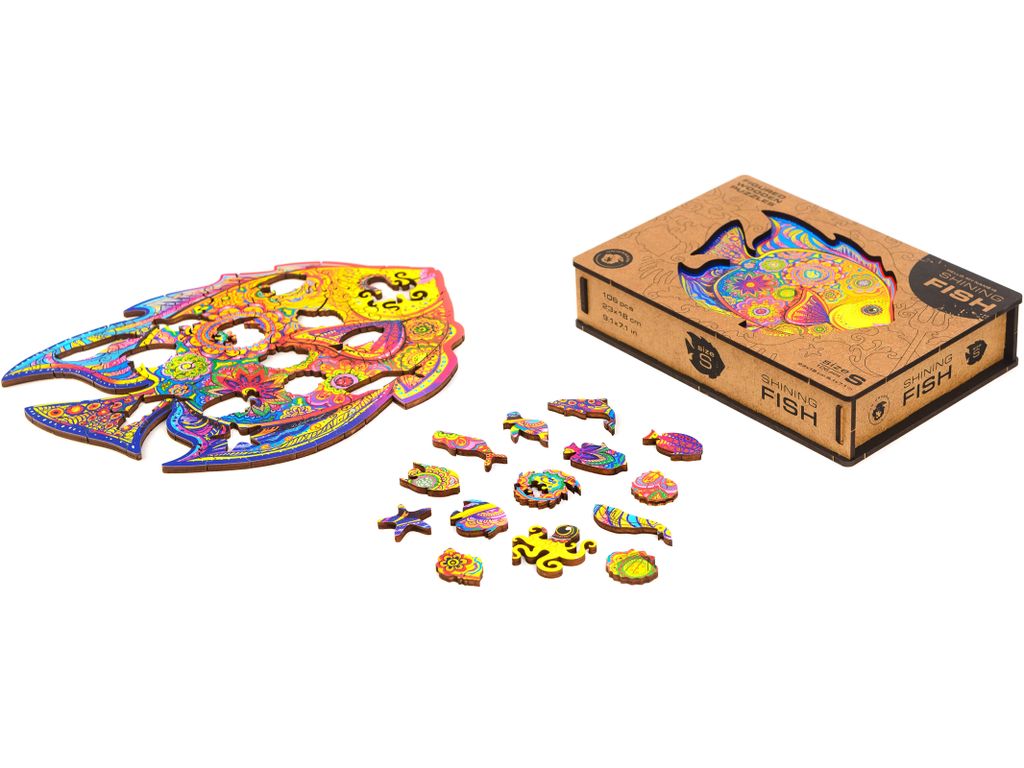 UNIDRAGON Shining Fish 23 x 18 cm 106 Teile Holz-Puzzle Produktbild 7