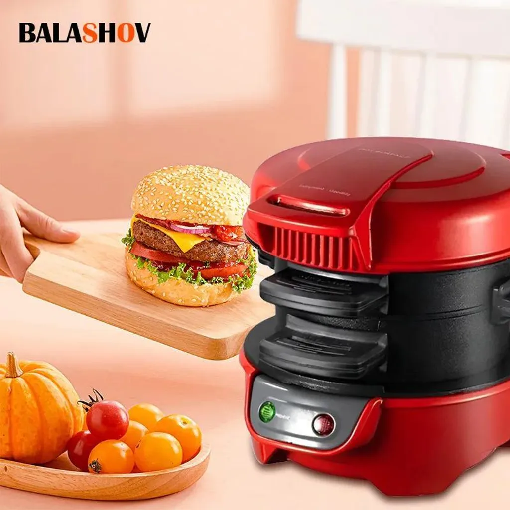 Machine à Petit-Déjeuner 500W - Mini Sandwich Maker et Burger Grill EU