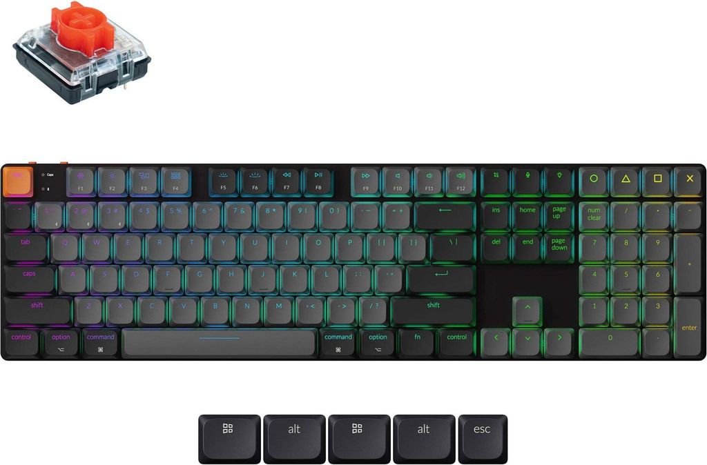Keychron K5 QMK, Kabelový a bezdrátový, USB + Bluetooth, Obrázek produktu 