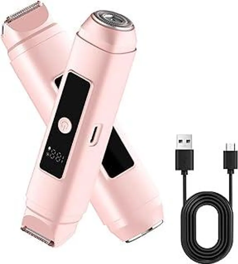Rasoio Intimo Donna 2 in 1 - Elettrico, USB-C e IPX6 per Bikini e Viso