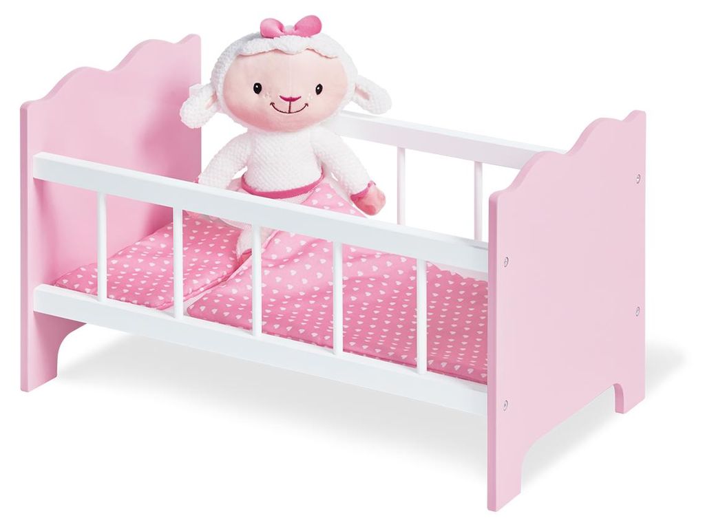Pinolino Puppenbett 'Jasmin', 4-tlg. Lackiert: MDF, rosa Produktbild 