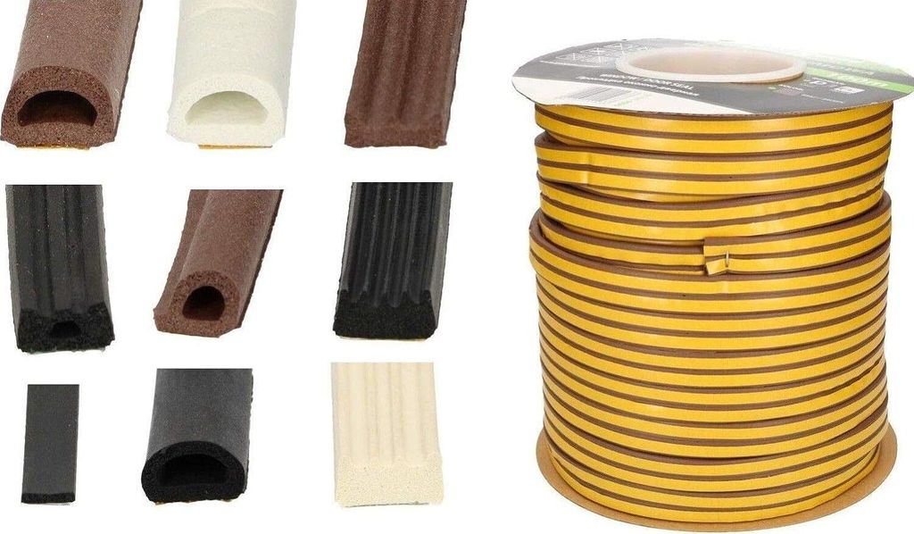 KOTARBAU Dichtungsband Für Türen Fenster D 14 x 12 mm 10 m Schwarz Türdichtung Dichtungsstreifen Fensterdichtung Gummidichtung Selbstklebend EPDM
