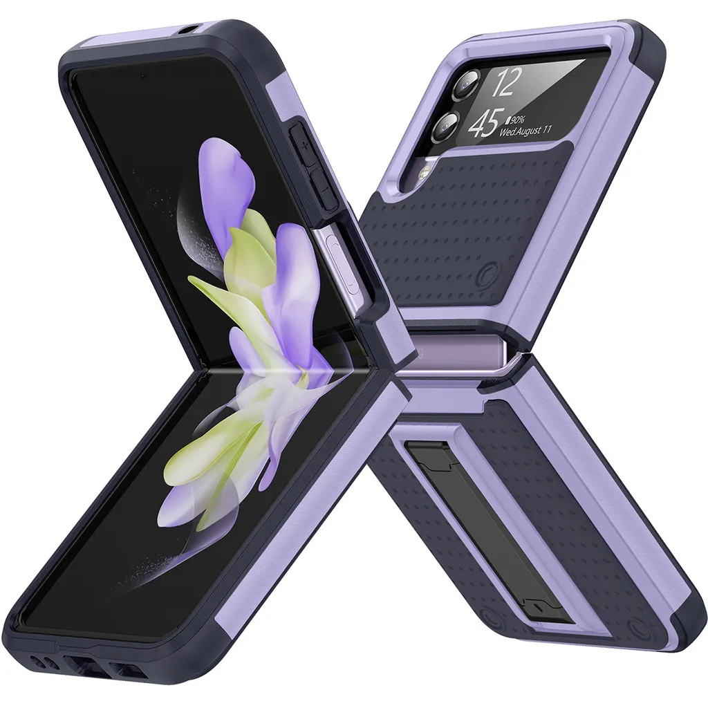 Custodia Samsung Galaxy Z Flip 4 Antiurto 2in1 PC+TPU Viola Blu
