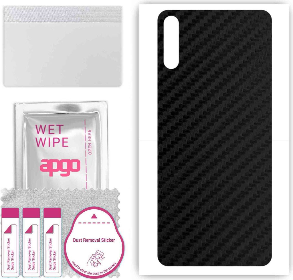 apgo Rückseite Schutzfolie, Skin, kompatibel mit Huawei Enjoy 10E, Hinten Displayschutzfolie aus Vinylfolie, kratzfest, einfache Montage - Schwarz...