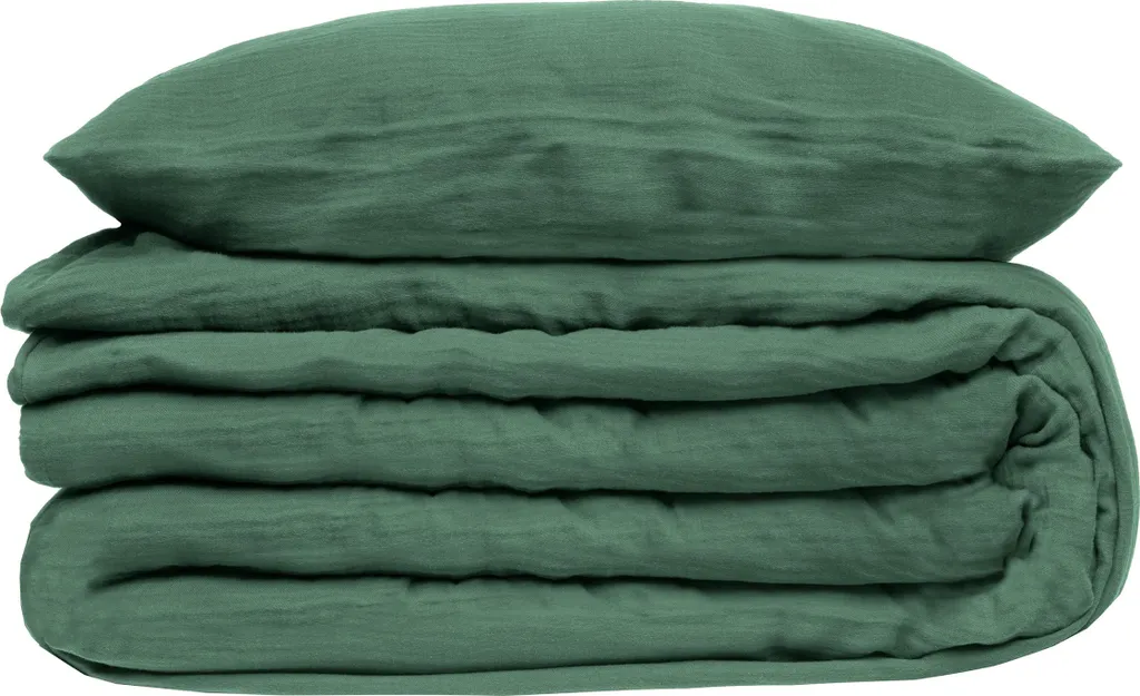 Set Letto Garza di Cotone Verde Celeste 240x220 Atmosphera Premium