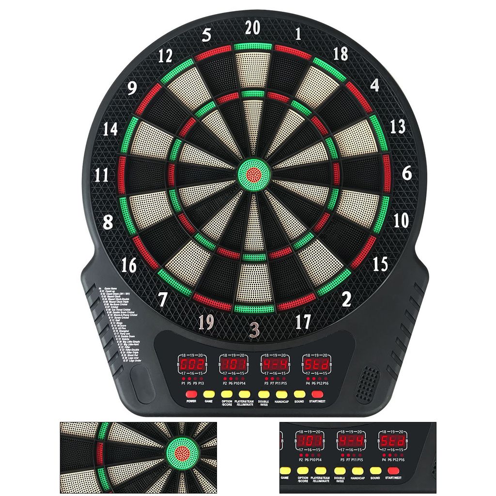 Elektronische Dartscheibe,Soft Tip Elektronische Dartscheibe, Dartscheiben-Set mit 90+ Spielen Digitaler Anzeigetafel, 6 Softdarts, 24 Dartköpfe