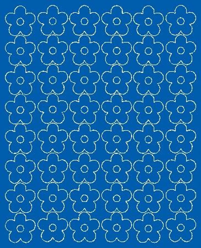Mini Stickers Fiori Blu Opaco 3cm per Mobili e Pareti - Set 48 pz