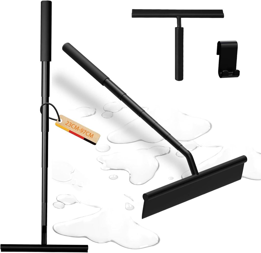 Duschabzieher, Abzieher Dusche, Fensterabzieher, Teleskop 23-97cm , für Dusche, Bad, Fliesen, Spiegel, Fenster, ohne Bohren