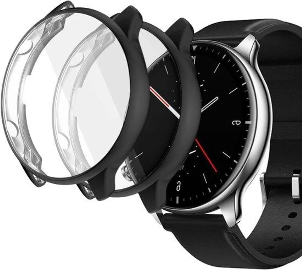 Lot de 2 étuis souples en TPU noir antichoc pour montre connectée