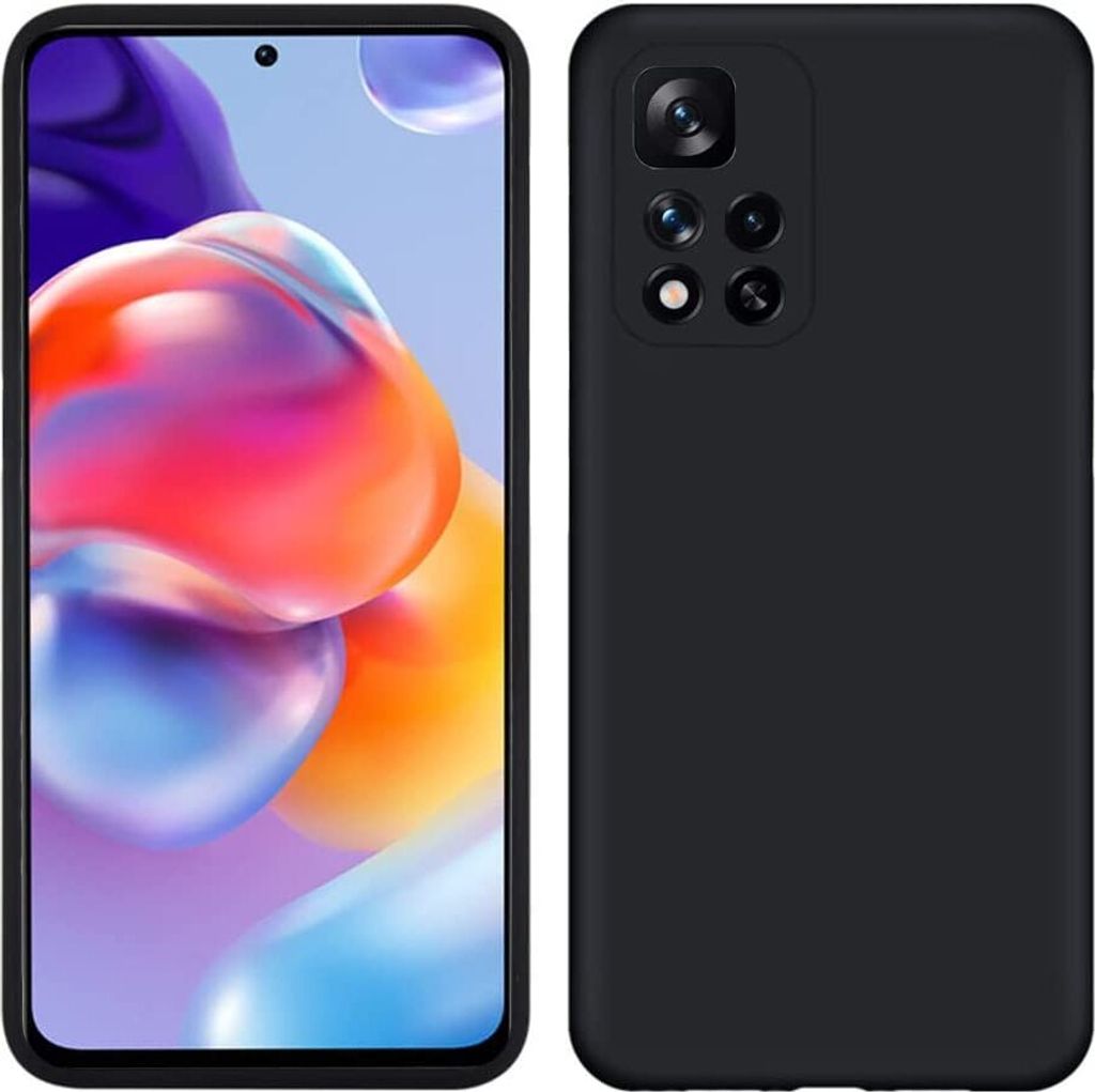 Redmi Note 11 Pro+ 5G Hülle, Flüssig Silikon Weich Gummi Schutzhülle für Xiaomi Redmi Note 11 Pro+ 5G Black