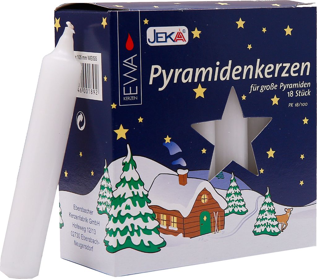 Pyramidová svíčka 18 bílá 18x105mm Obrázek produktu 2