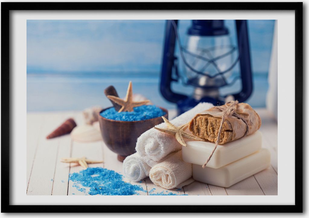 Bild - Bilder - Bilderrahmen - 70 cm x 50 cm - MDF-Rahmen, Wandkunst Wellness