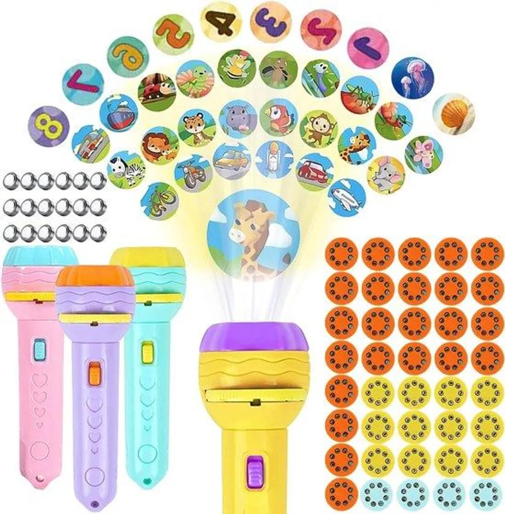 Lampe jouet enfants 80 LED avec projection de fruits et d'animaux