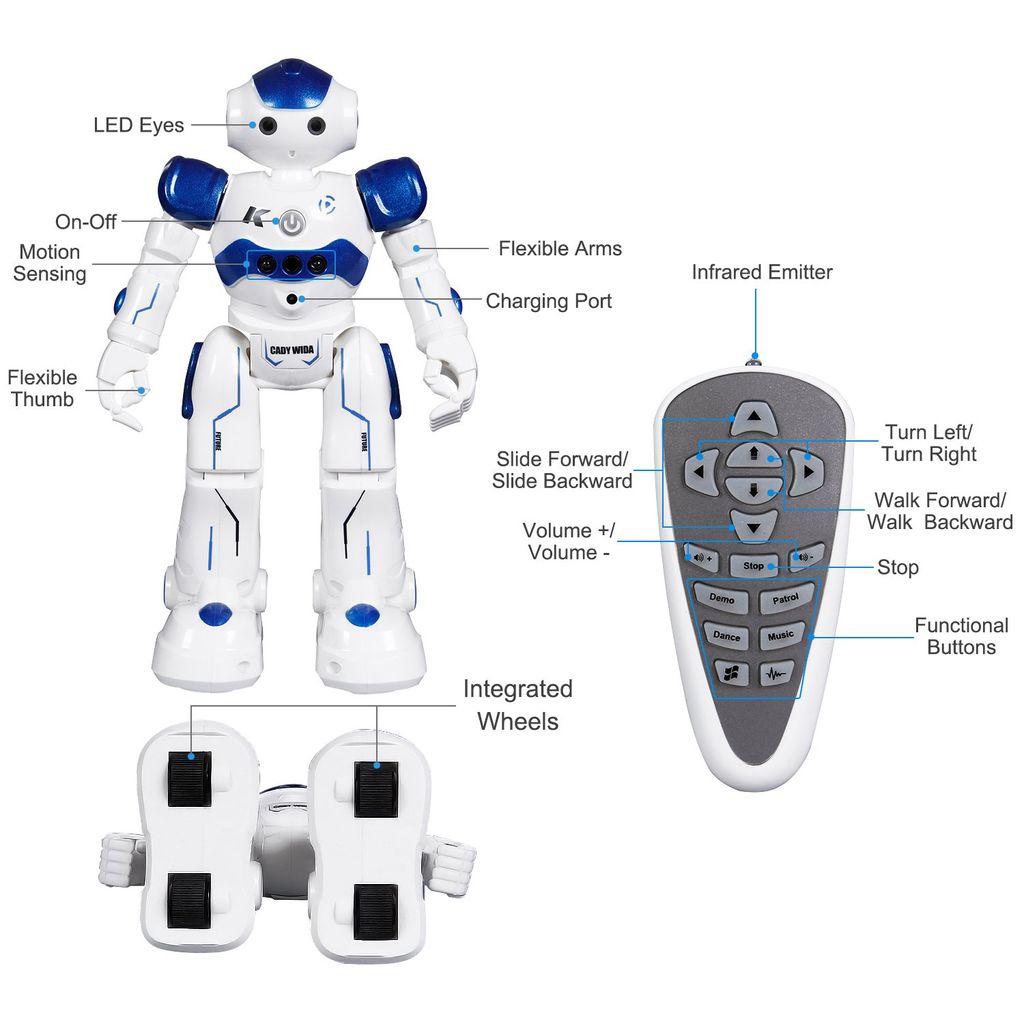 Kinder Ferngesteuerter Roboter Intelligenter Tanzen-Roboter &Infrarotprüfer DHL 