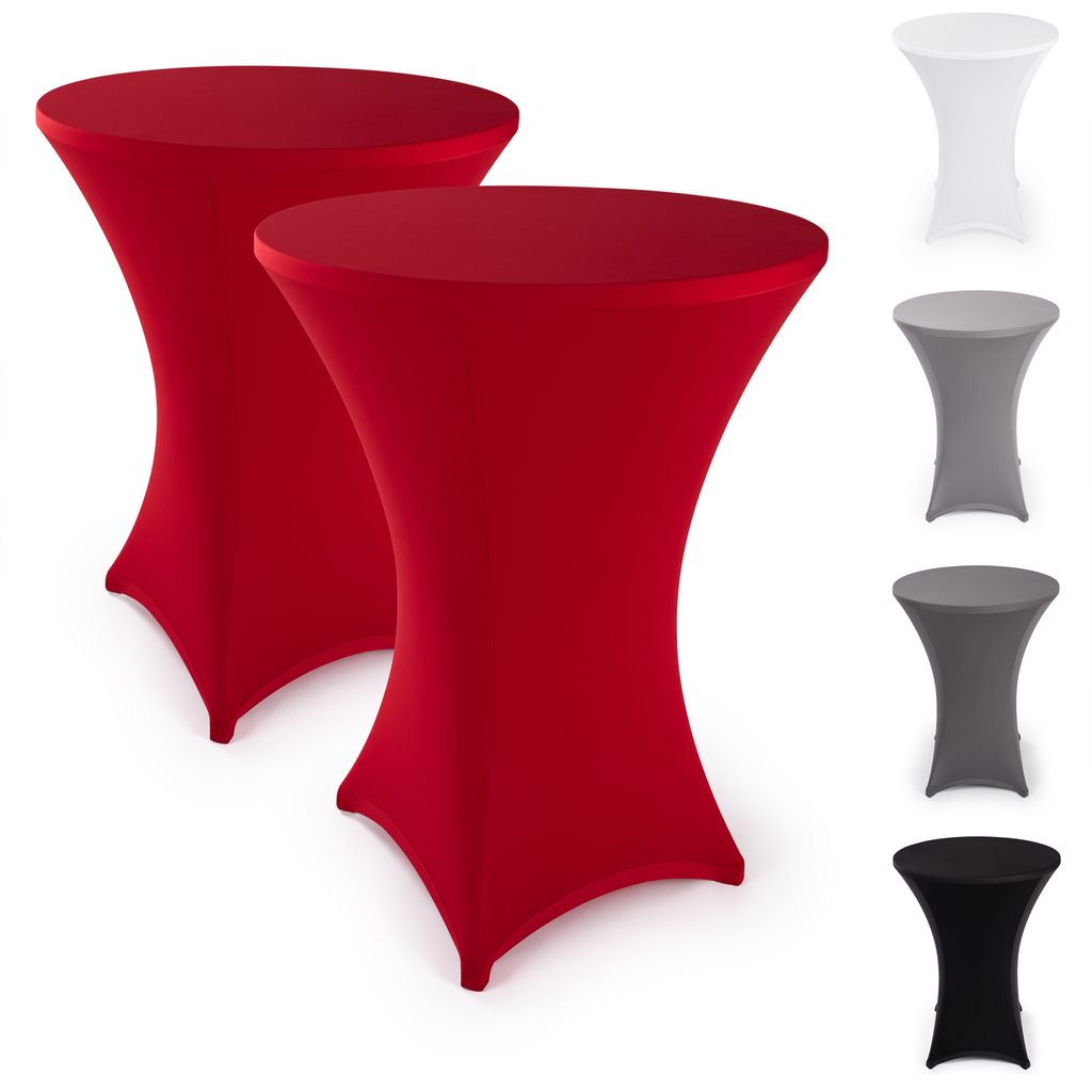 Blumtal 5er Set Stretch Stehtisch Hussen Bügelfrei - e Tischhussen für Stehtische Ø 60 – 65 cm, Verstärkung im Fußbereich, waschmaschineng...