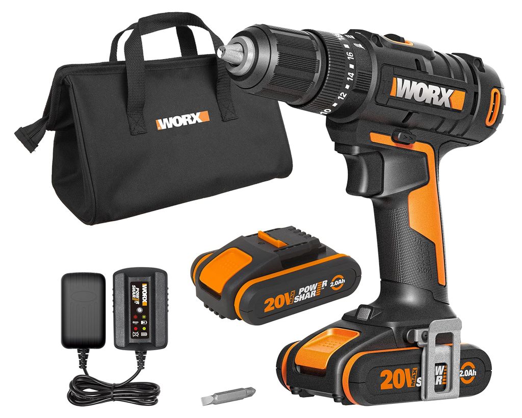 WORX WX370.1 Akku Schlagbohrschrauber 20V, inkl. 2x 2Ah Produktbild 