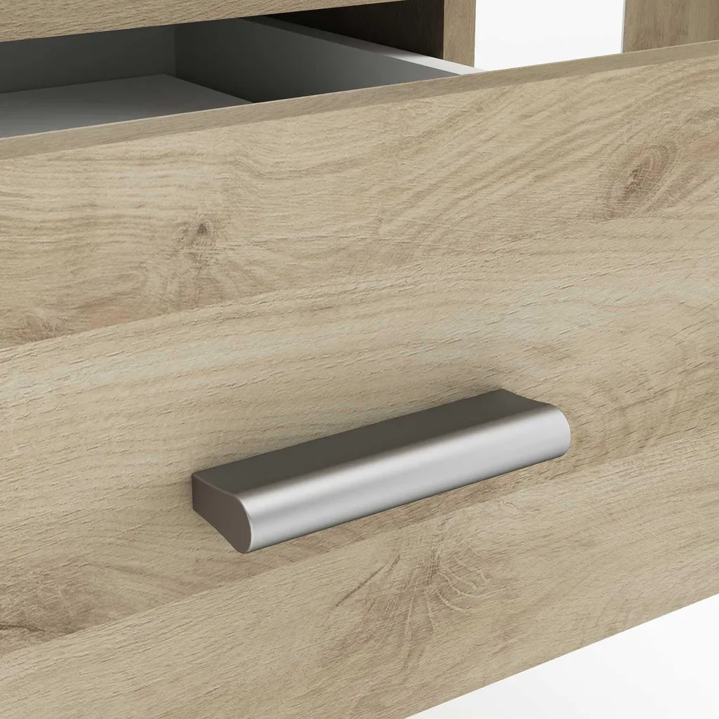 Bureau Moniek-Kronberg en chêne avec finition artisanale et rangements
