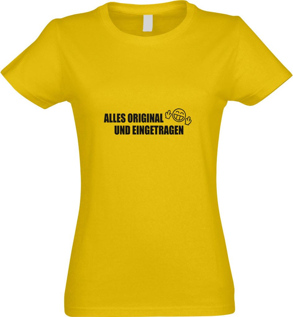 Kiwistar - T-Shirt tailliert - Damen - gelb - Alles Original und Eingetragen - mit Motiv Bedruckt - Funshirt Design - Sport - Freizeit - Damen - XL