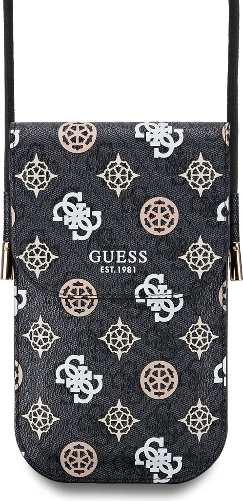 Sac smartphone Guess 4G Peony noir : fini les rayures avec porte-cartes