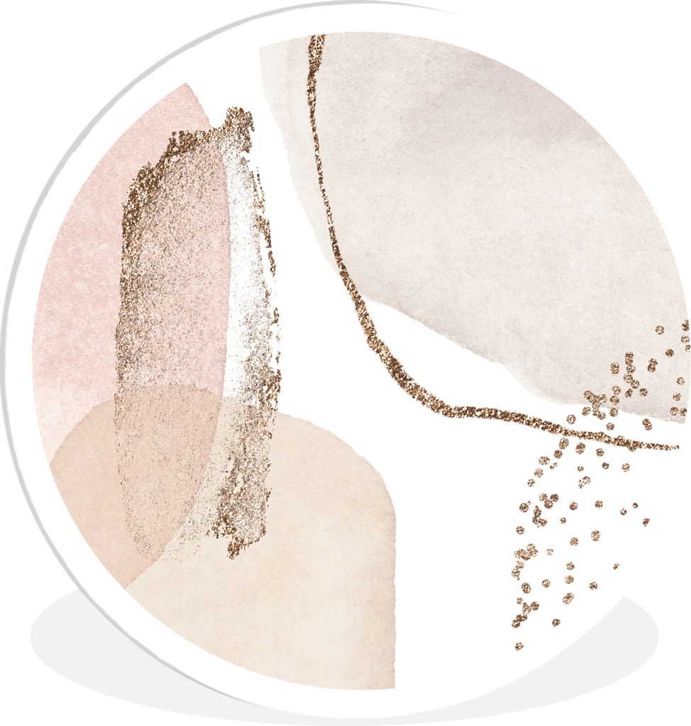 MuchoWow Rundes Wandbild - Runde Bilder Aquarell - Kreis - Abstrakt Ø 30 cm Kreis Wanddekoration Kunststoff - Wandkreis - Wandschmuck - Schlafzi...