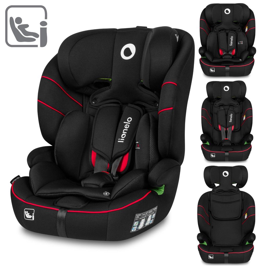 Lionelo Levi i-Size Autokindersitz ab 15 Monaten bis 12 Jahre bis 18kg - Sporty Black