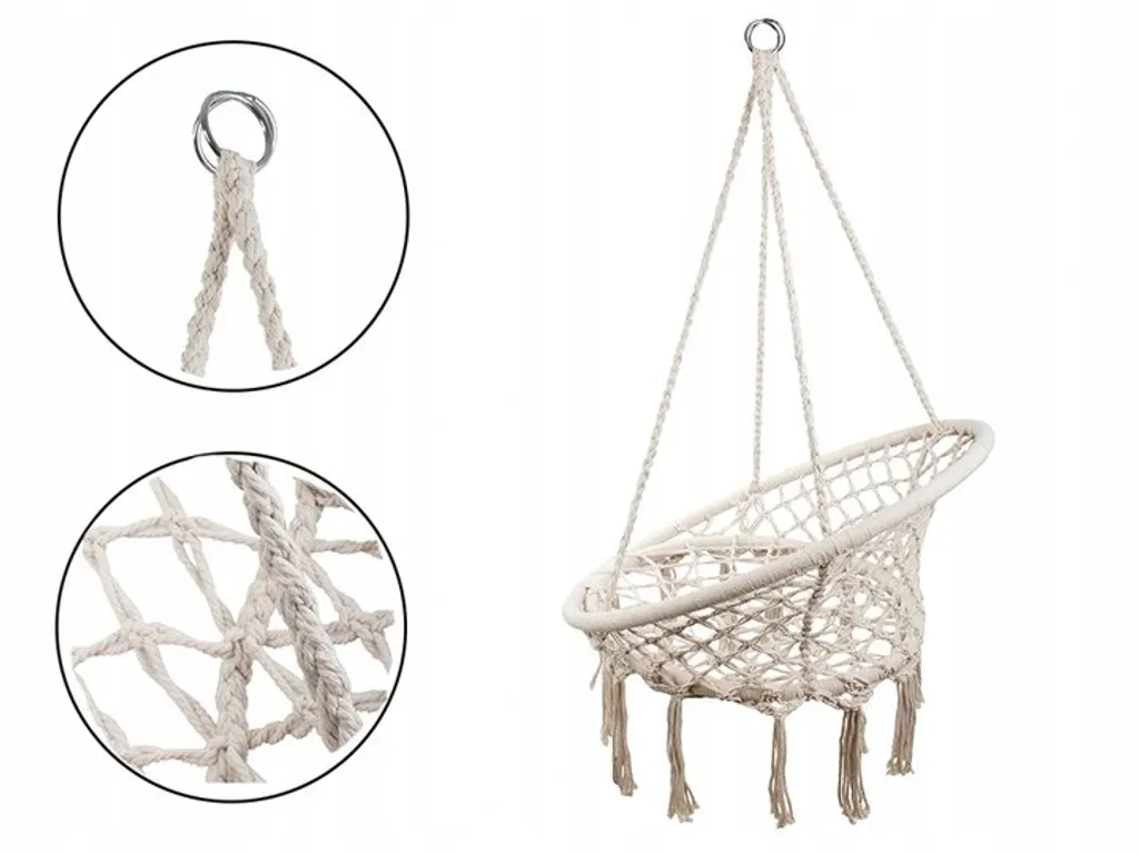 Verk 01430 Sedia sospesa con nappe 60 cm bianco