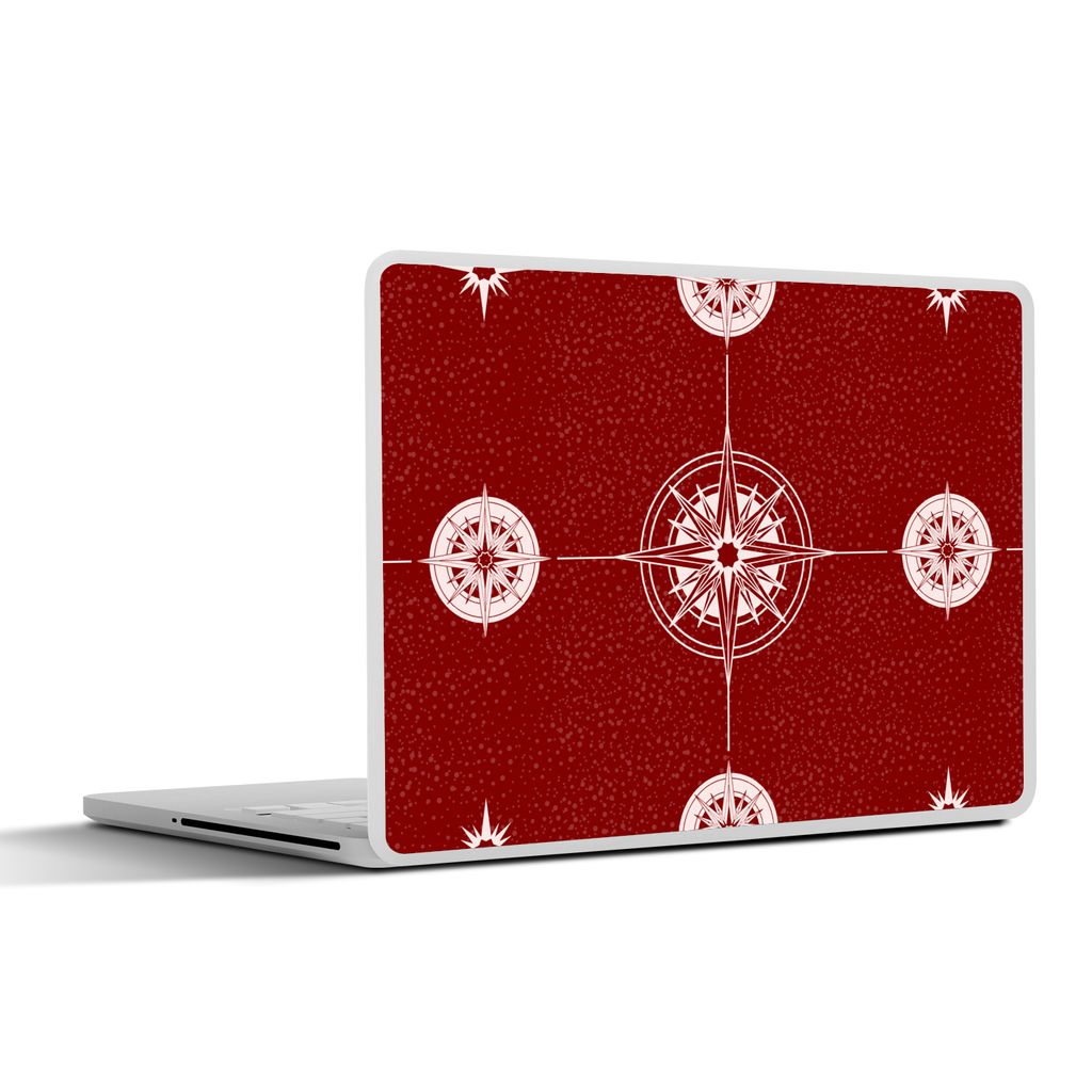 MuchoWow Laptop Aufkleber Sticker Cover Kompass - Reisen - Muster 36.5x27.5 cm - Laptop-Sticker