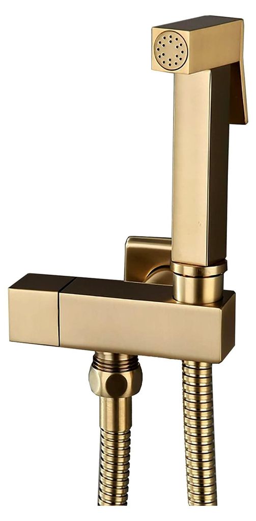 Hand-Bidet-Sprühgerät for Toilette, gebürstetes Goldmessing-Badezimmer-Stoffwindel-Sprühset mit einzelnem Kaltwasser, Wand-WC-Bidet-Sprühset f...