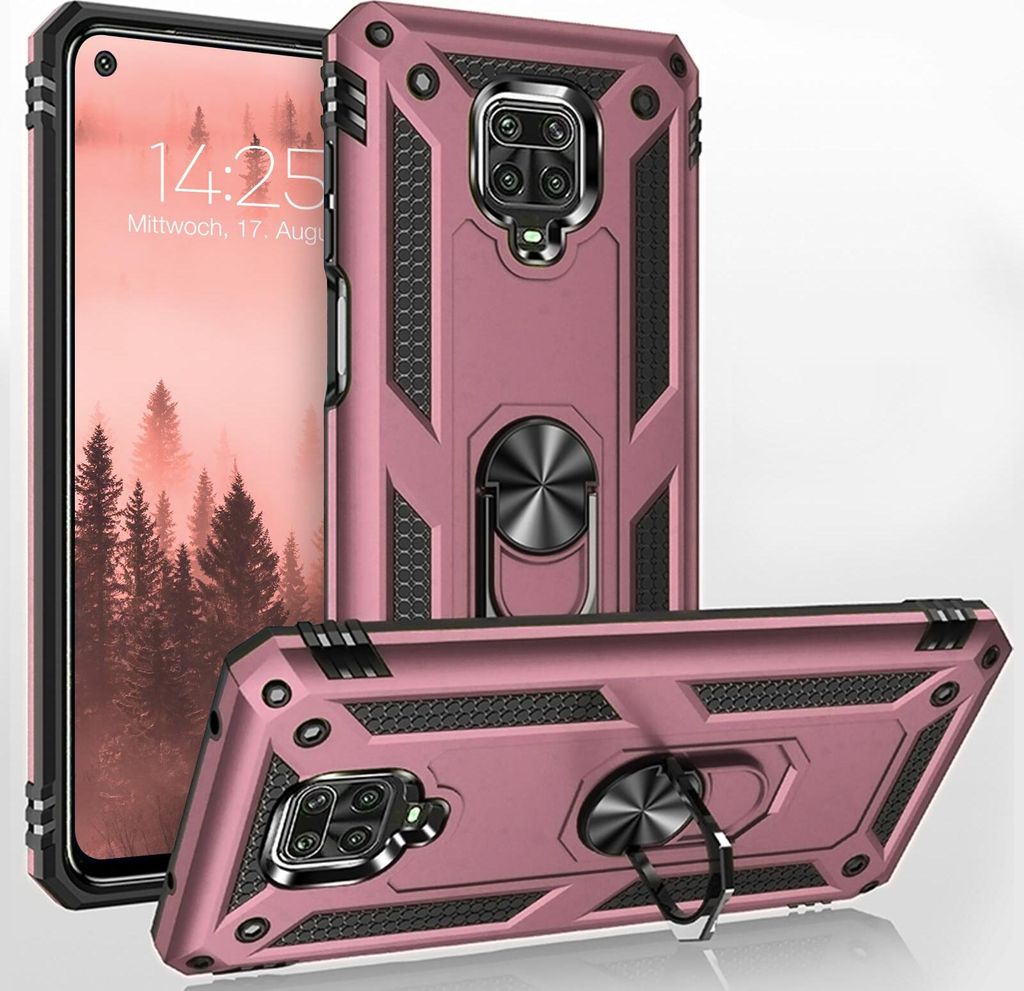 Armor Outdoor Handyhülle für Xiaomi Redmi Note 9 Pro Handy Panzer Case Cover Schutzhülle Farbe: Rosegold
