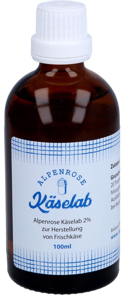 Alpenrose Käselab 2% zur Herstellung von Frischkäse, 100 ml