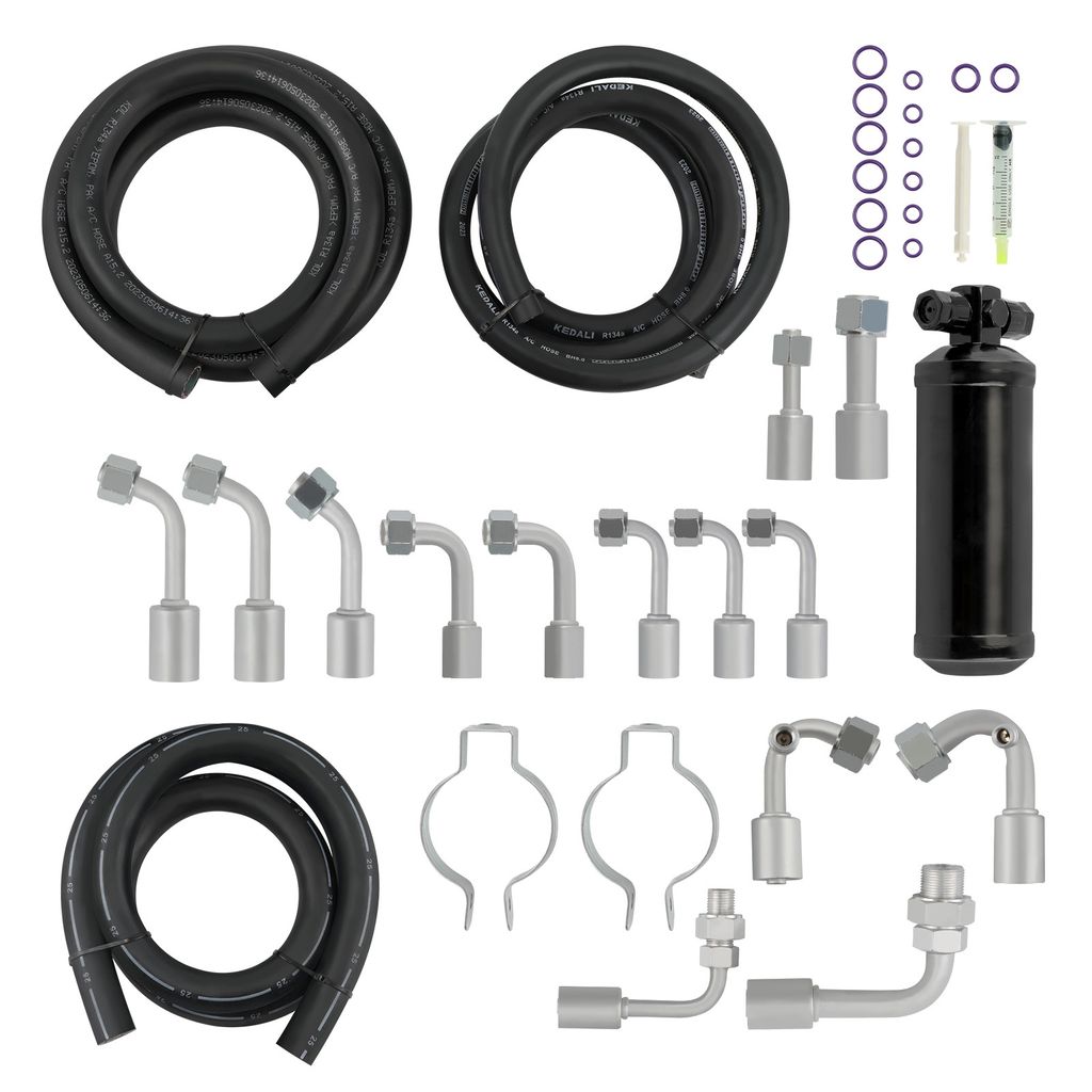 Universal 134a Klimaanlage AC Schlauch Kit mit 3 Schlauchanschluss & Trockner