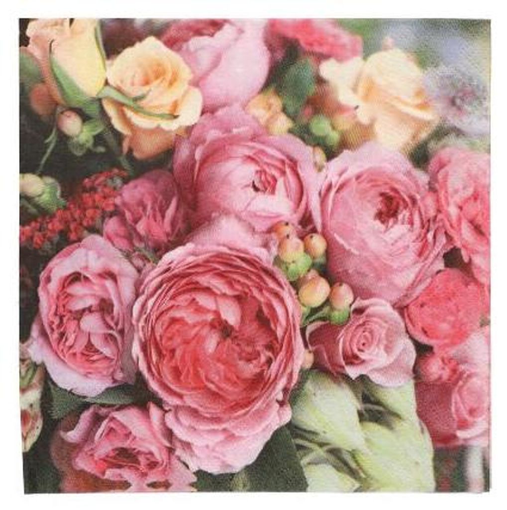 200 Servietten, 3-lagig 1/4-Falz 33 cm x 33 cm "Romance Antique"