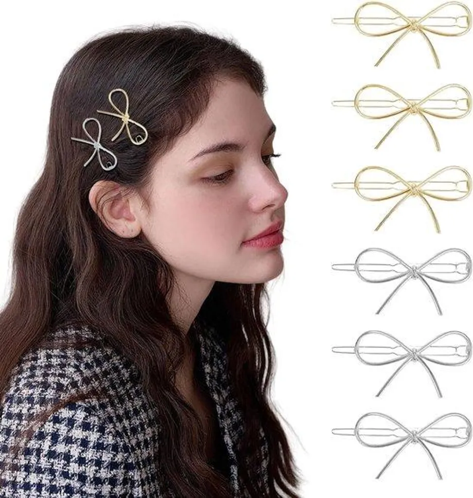 6 Épingles à cheveux en métal design géométrique et fixation forte