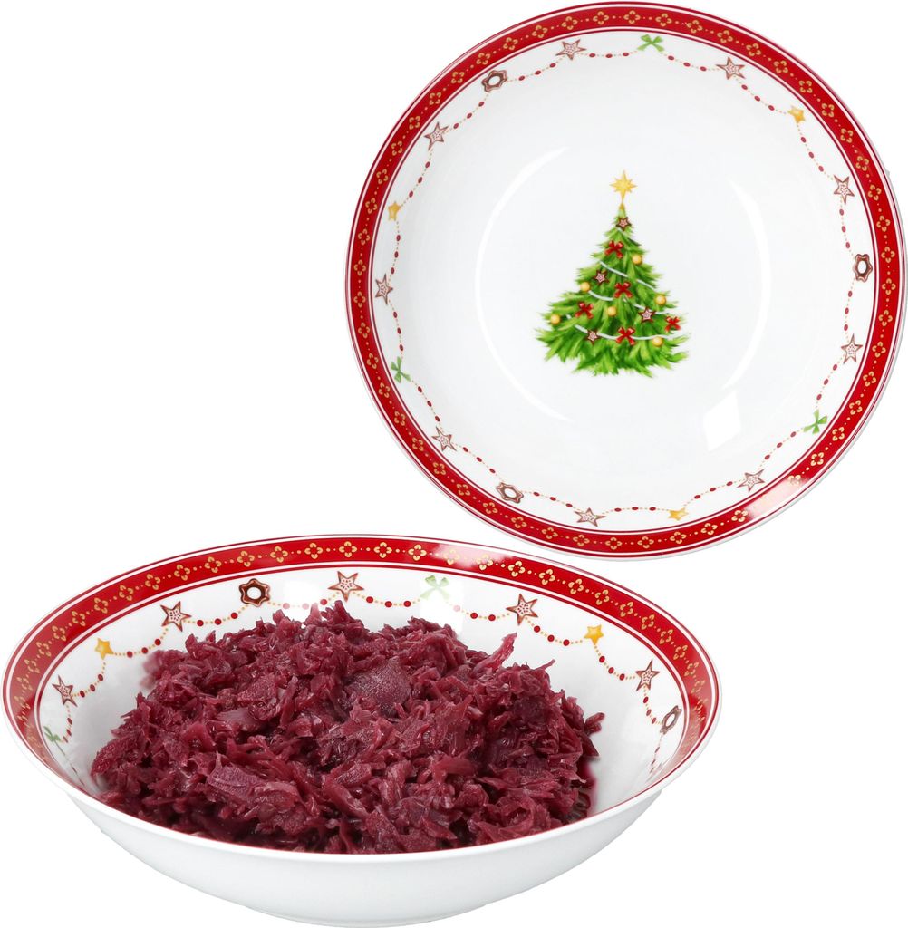 2x Weihnachtstraum Servierschalen 1,3L Porzellan Weihnachts-Geschirr