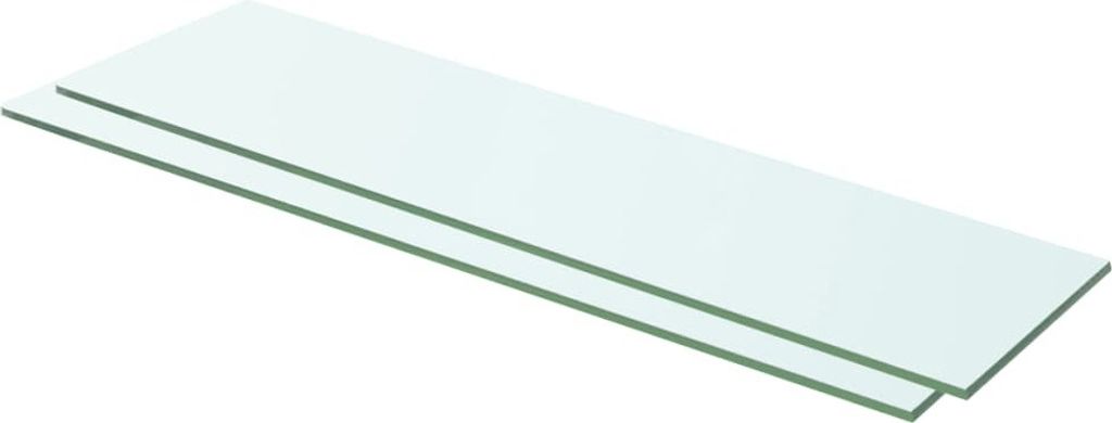 HOMMIE Regalböden 2er set - modernes Design - Hängeregal/Küchenregal - Glas Transparent 60x12cm DE255374 - Wandregale