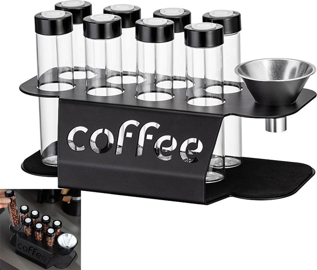 Luftdichtes Kaffeebohnen-Aufbewahrungsregal – Transparentes Glas, Einweg-Ablassventil, tragbare Flasche