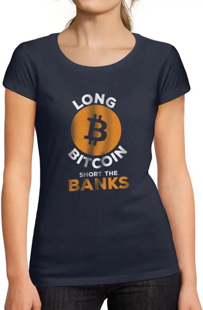 Damen Grafik T-Shirt Bitcoin Short The Bankers Btc Hodl Crypto Traders Öko-Verantwortlich Vintage Jahrgang Kurzarm Lustige Druck Geburtstag Geschenk