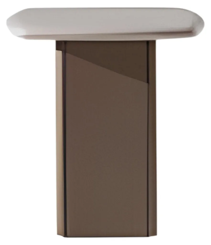 Petite table ronde marron compacte et robuste avec pieds en bois massif