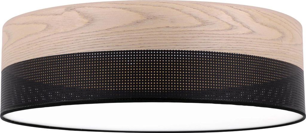 Deckenlampe Wood Plexi schwarz 50cm E27 klassische Eiche