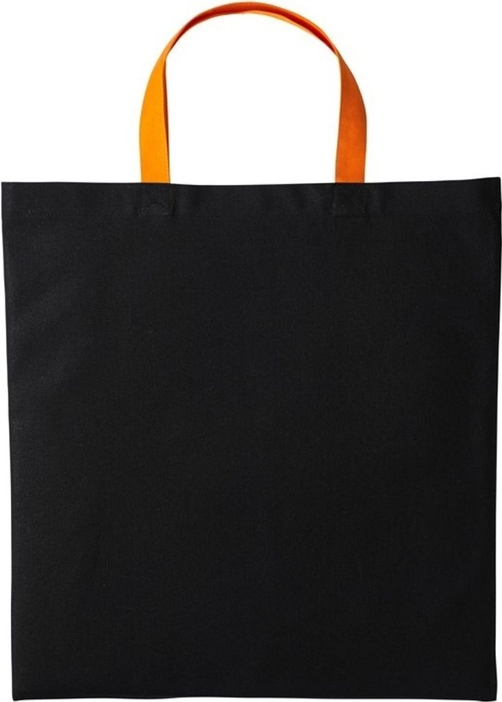 Nutshell Baumwoll-Tragetasche mit kurzen Griffen RW7155 (Einheitsgröße) (Schwarz/Orange)