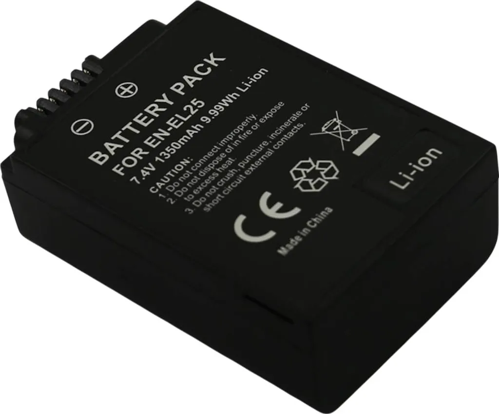 Batterie de rechange EN-EL25 pour Nikon Z50 et ZFC par Avizar Li-ion Noir