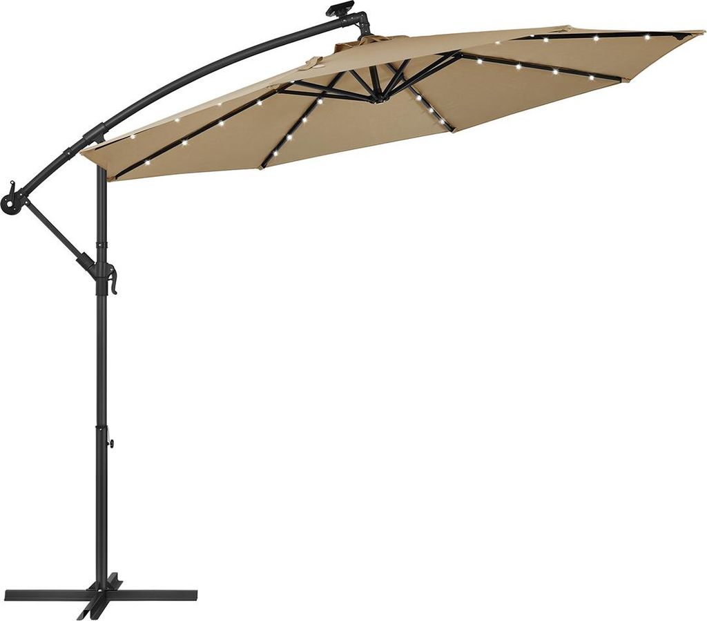 Sonnenschirm mit LED-Solarbeleuchtung