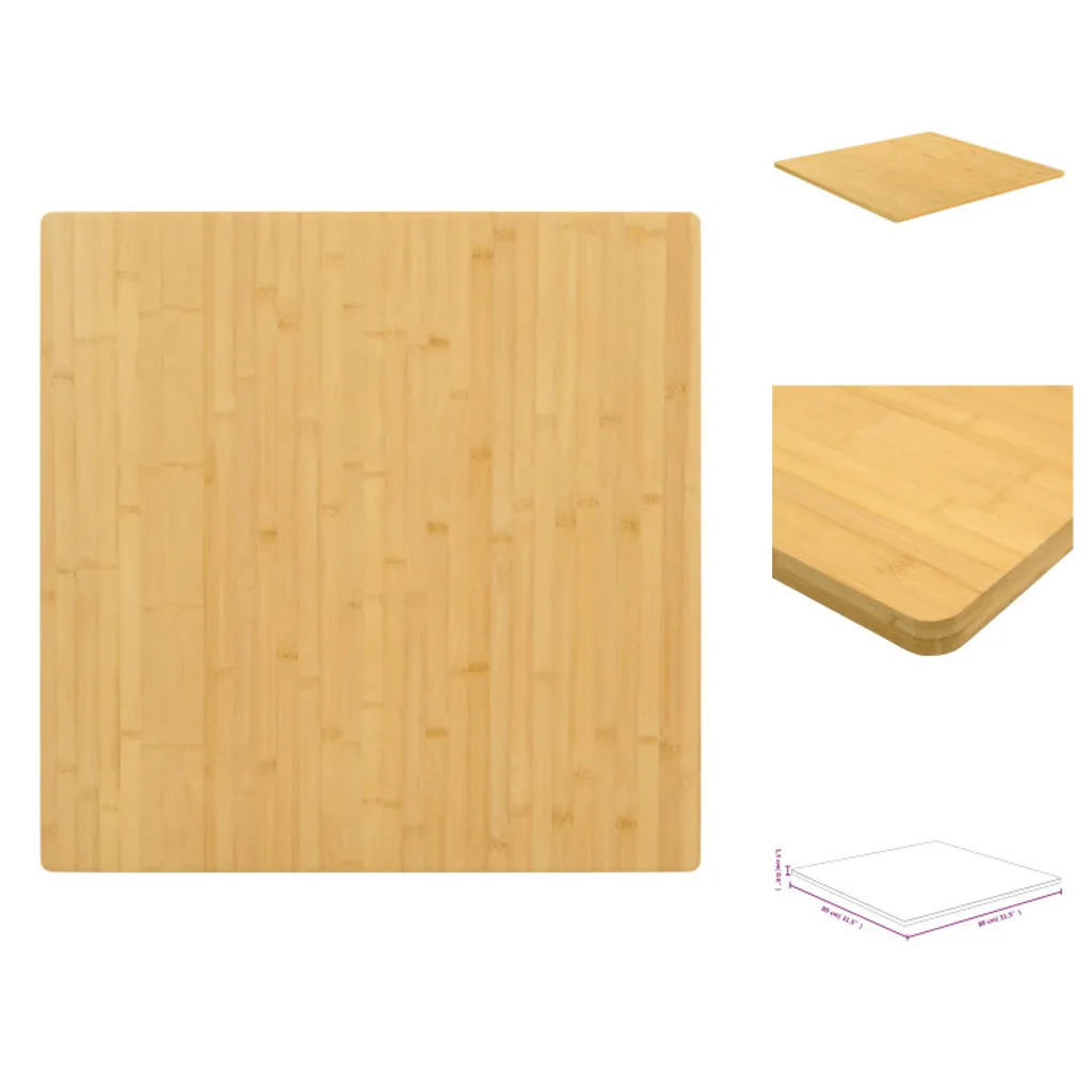 vidaXL Piano Tavolo Bambù 80x80 cm | Design Naturale per Casa Tua