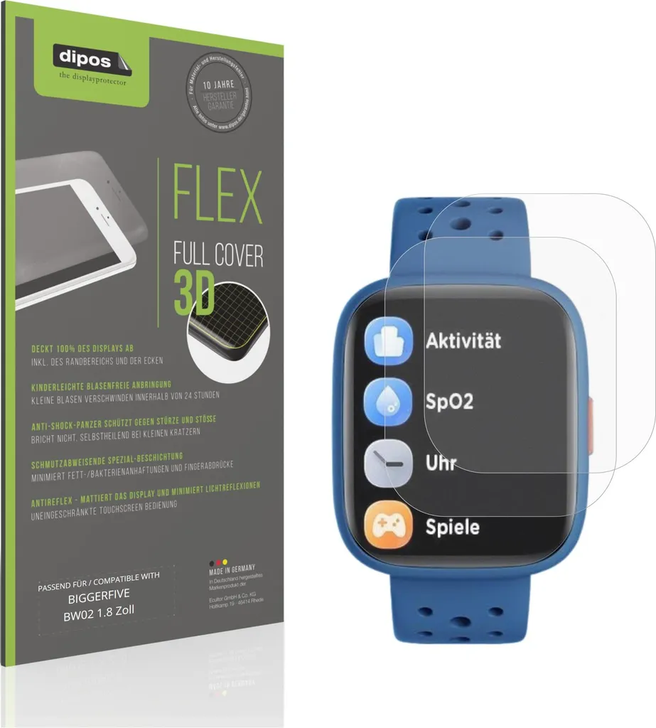 2x Pellicola protettiva opaca per BIGGERFIVE BW02 1.8 Zoll Protezione Antiurto Anti-Shock